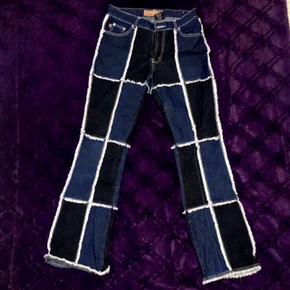 Black & Blue patched Jeans